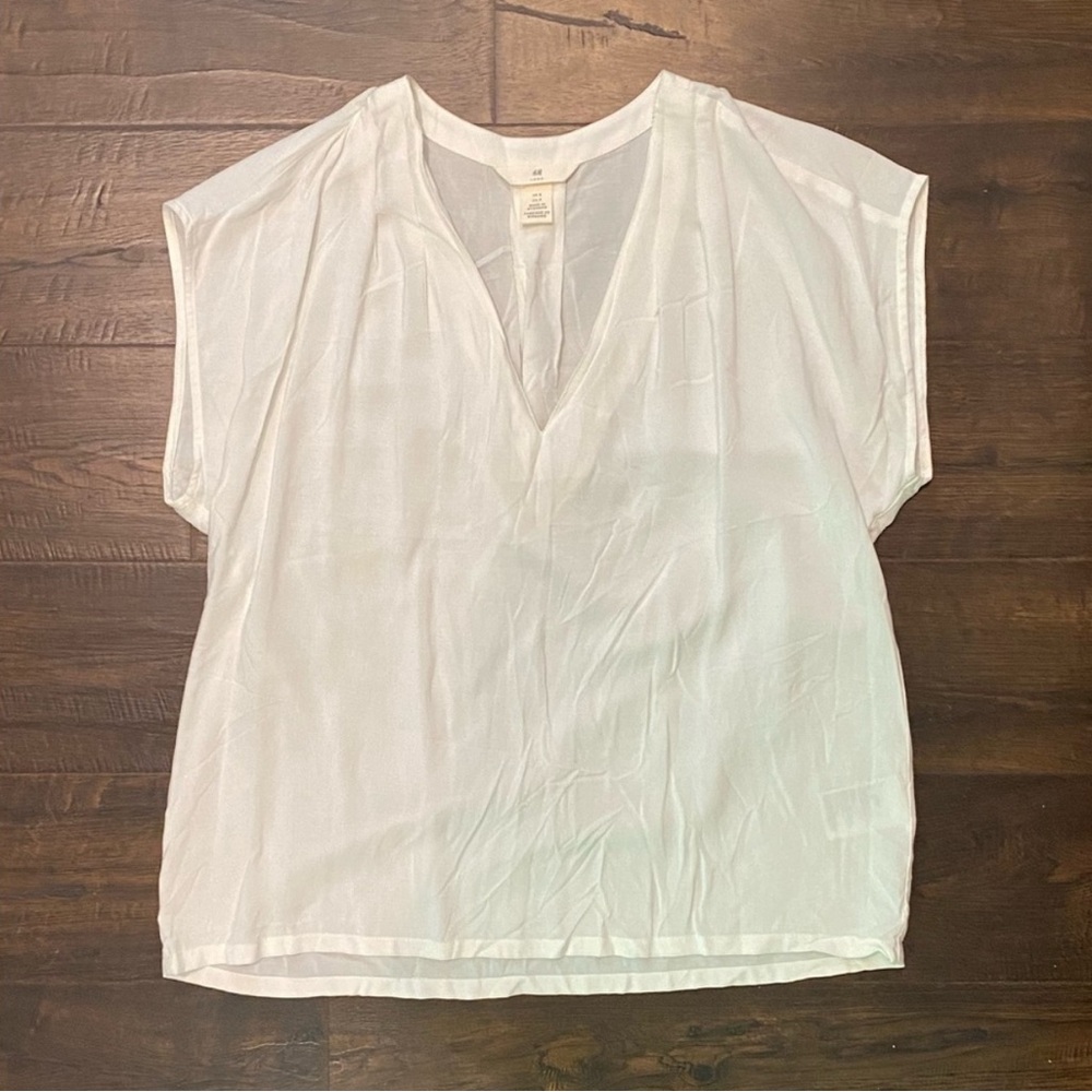 H&M Elegant White Women's Top, Size Small